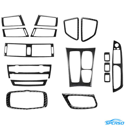 Mavlaro Echtcarbon Armaturenbrett- & Konsolen-Set 16-teilig für BMW X5 E70 & X6 E71/E72 2007-2014