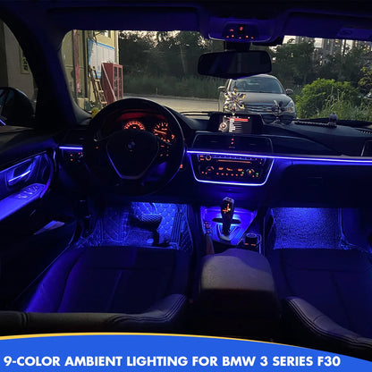 Mavlaro 9-Farben LED Ambientebeleuchtung Türleisten für BMW 3er F30 2012-2018 CIC/NBT