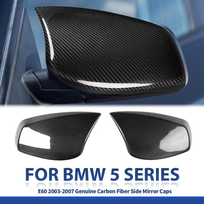 Mavlaro Echtcarbon Spiegelkappen-Overlays für BMW 5er E60/E61 & 6er E63/E64 2003-2007