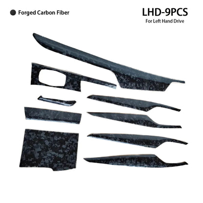 Mavlaro Echtcarbon/Forged-Carbon Innenraumleisten Set 9-teilig für BMW 5er G30/G31 2018-2023 Linkslenker