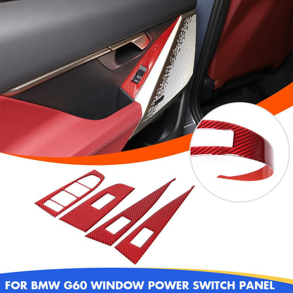 Mavlaro Carbon-Look Fensterheberschalter-Blenden 4-teilig für BMW 5er G60 2024