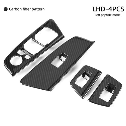 Mavlaro Fensterheberschalter Rahmen 4-teilig Carbon-Optik/Silber für BMW 5er G30 2017-2018