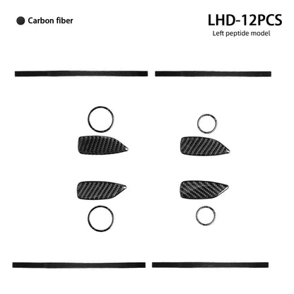 Mavlaro Echtcarbon Türverkleidungs-Rahmen Set 12-teilig für BMW 3er E46 1998-2006