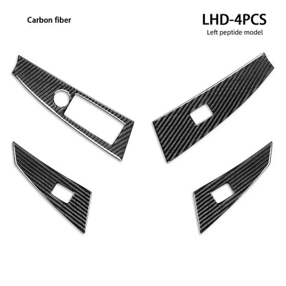 Mavlaro Echtcarbon Fensterheberschalter-Blenden 4-teilig für BMW 5er E60 Vorfacelift 2004-2007