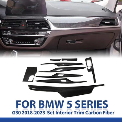Mavlaro Echtcarbon/Forged-Carbon Innenraumleisten Set 9-teilig für BMW 5er G30/G31 2018-2023 Linkslenker