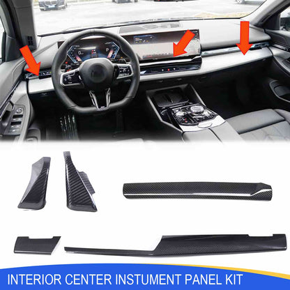 Mavlaro Echtcarbon Armaturenbrett- & Mittelkonsolen-Blenden Set für BMW 5er G60/i5 ab 2024
