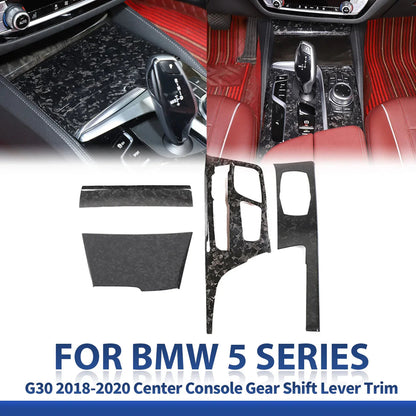 Mavlaro Echtcarbon Mittelkonsole-Schaltbereich Blende für BMW 5er G30/G31 2018-2023 Linkslenker
