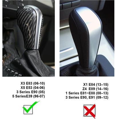 Mavlaro Echtcarbon Schaltknauf-Abdeckung für BMW E39/E60/E90/X3 E83/X5 E53 1996-2010