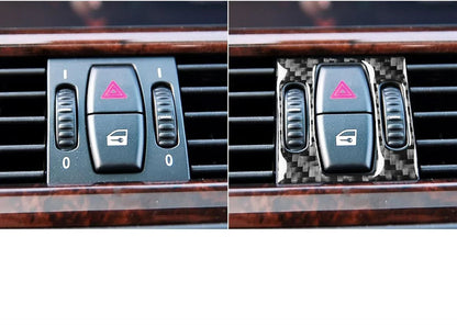 Mavlaro Echtcarbon mittlere Lüftungsdüse & Warnblink-Tastenrahmen für BMW 5er E60 2004-2010