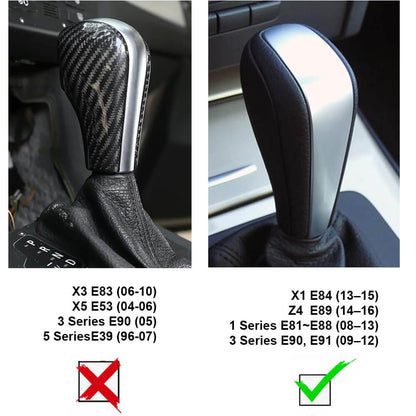Mavlaro Echtcarbon Schaltknauf-Abdeckung für BMW E81/E82/E87/E88/E90/E91/E84/E89