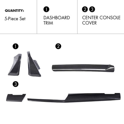 Mavlaro Echtcarbon Armaturenbrett- & Mittelkonsolen-Blenden Set für BMW 5er G60/i5 ab 2024