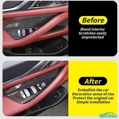 Mavlaro Carbon-Look Fensterheberschalter-Blenden 4-teilig für BMW 4er G22/G23/G26 & i4 2021-2025