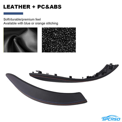 Mavlaro Interior Door Handle Covers – Suitable for BMW 3/4 Series F30-F36 and M3/M4 F80/F82/F83, available in genuine leather and Alcantara materials, compatible with left-hand drive and right-hand drive models.