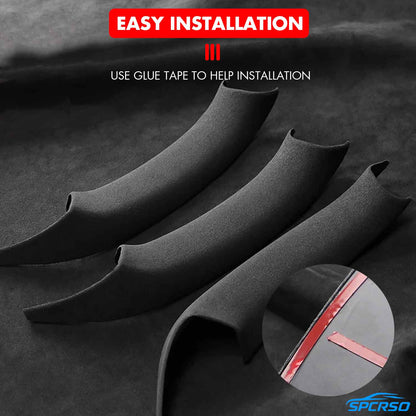Suede Leather Door Handle Cover | Black/Red Easy Install BMW X3 F25 X4 F26 2011-2017 Mavlaro