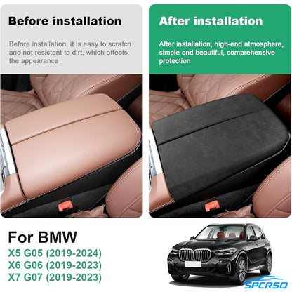 Mavlaro Alcantara-Optik Mittelarmlehnen-Abdeckung für BMW X5 G05/X6 G06/X7 G07 2019-2022
