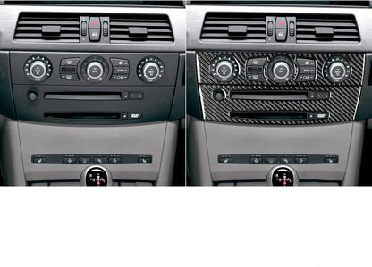 Mavlaro Echtcarbon Klima- & CD-Bedienteil Blende A-Kit für BMW 5er E60 2004-2010