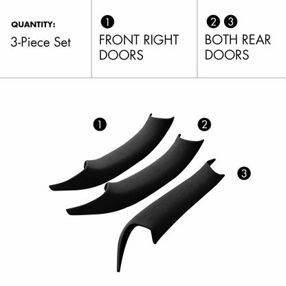 Suede Leather Door Handle Cover | Black/Red Easy Install BMW X3 F25 X4 F26 2011-2017 Mavlaro