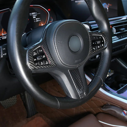 Mavlaro Echtcarbon Lenkradtasten-Rahmen 2-teilig für BMW 3er/5er/X5/X6 2018-2021