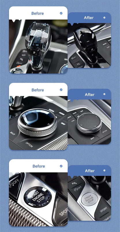 Mavlaro Crystal Gangwahlschalter & Startknopf Kit für BMW G-Serie MGU Linkslenker