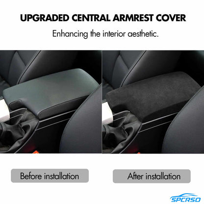 Mavlaro Alcantara-Optik Mittelarmlehnen-Abdeckung für BMW 3er E90/E91/E92/E93 2005-2013