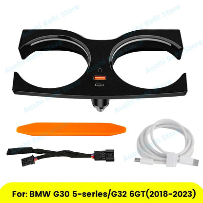 Mavlaro LED Getränkehalter Ambientebeleuchtung 11 Farben für BMW 5er G30 & 6er GT G32 2018-2023