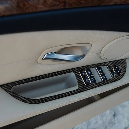 Mavlaro Echtcarbon Fensterheberschalter-Blenden für BMW 5er E60 LCI 2008-2010