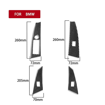 Mavlaro Echtcarbon Fensterheberschalter-Blenden 4-teilig für BMW 5er E60 Vorfacelift 2004-2007